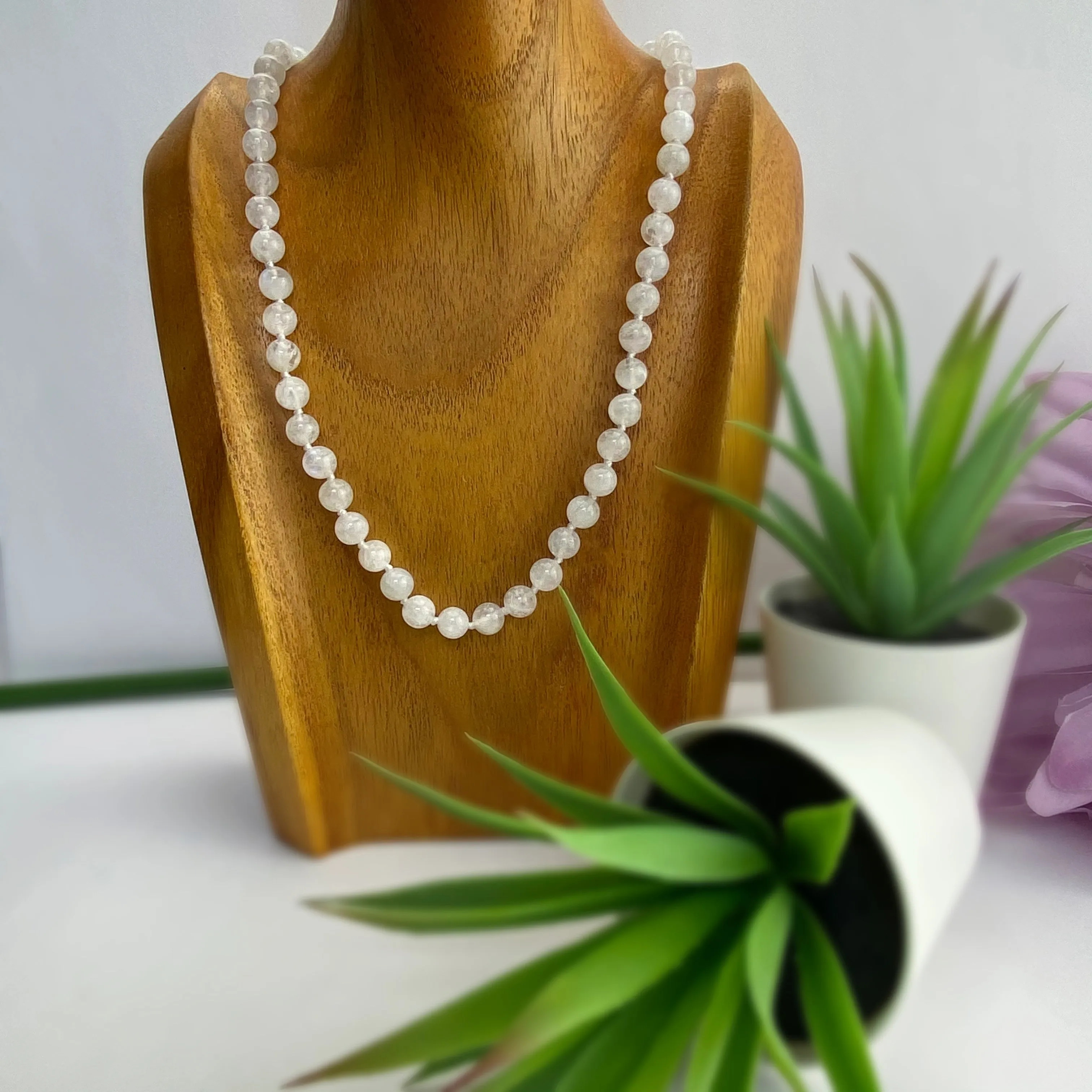 Moonstone Bead Necklace - VNKL275