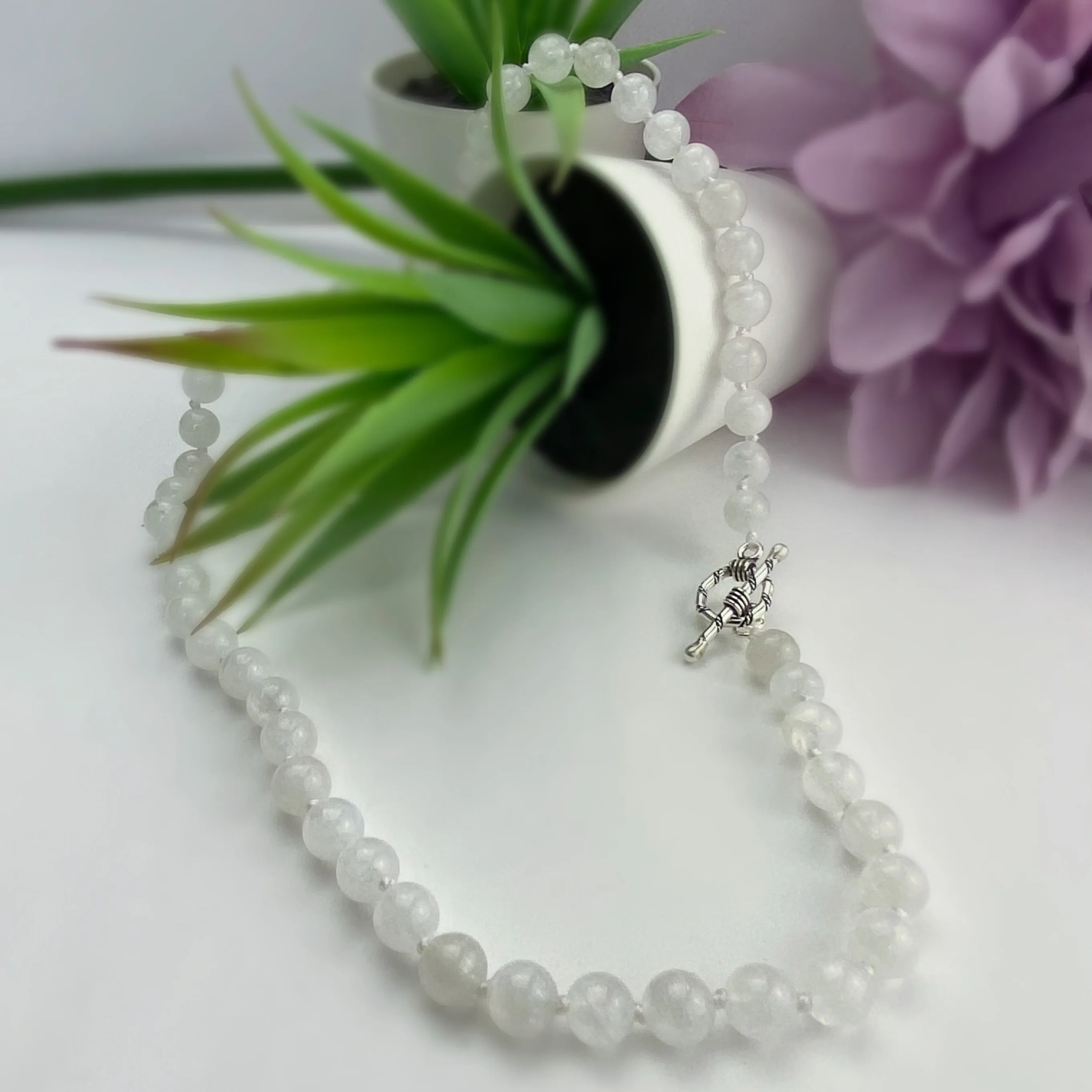 Moonstone Bead Necklace - VNKL275