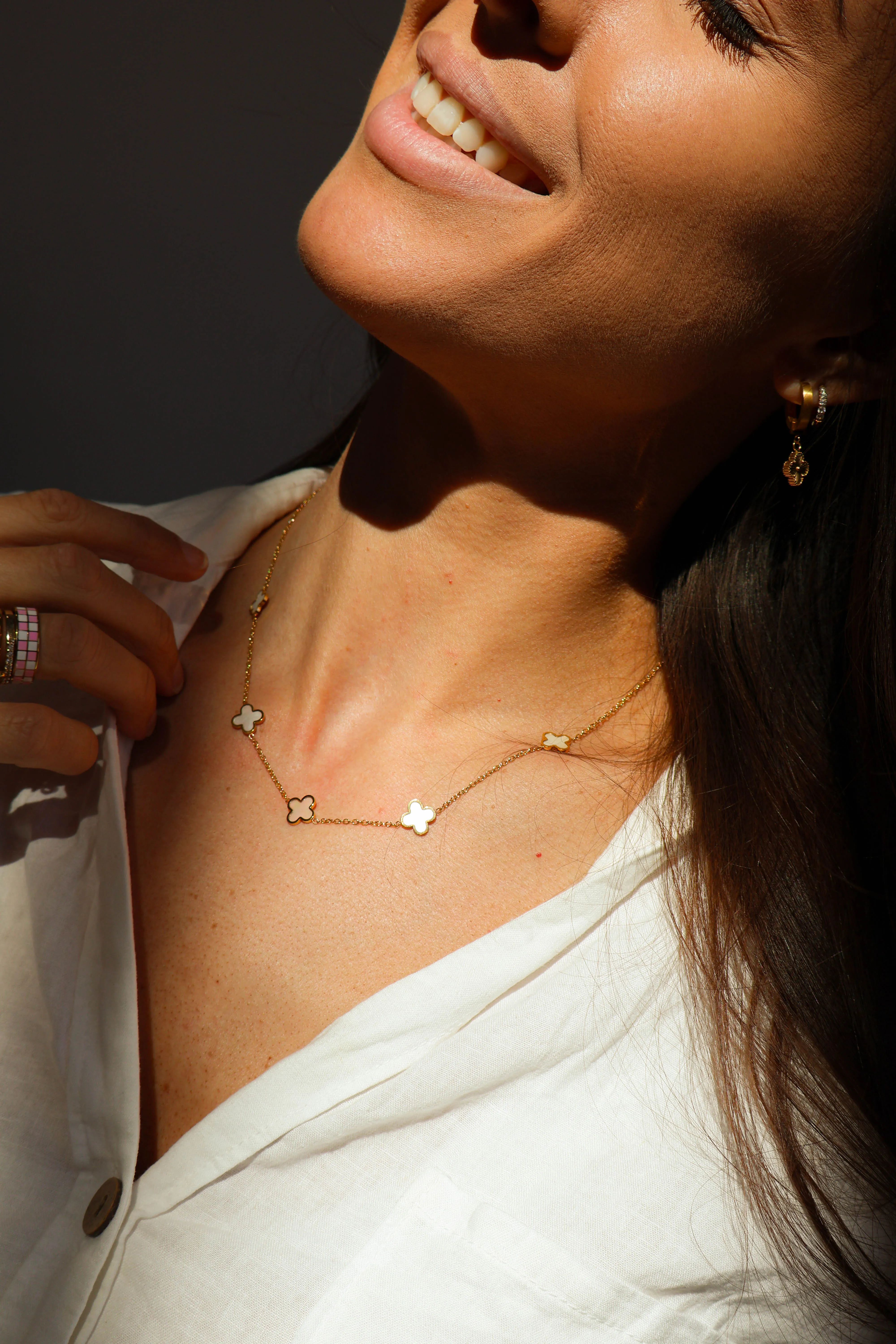 Moonstone Clover Necklace