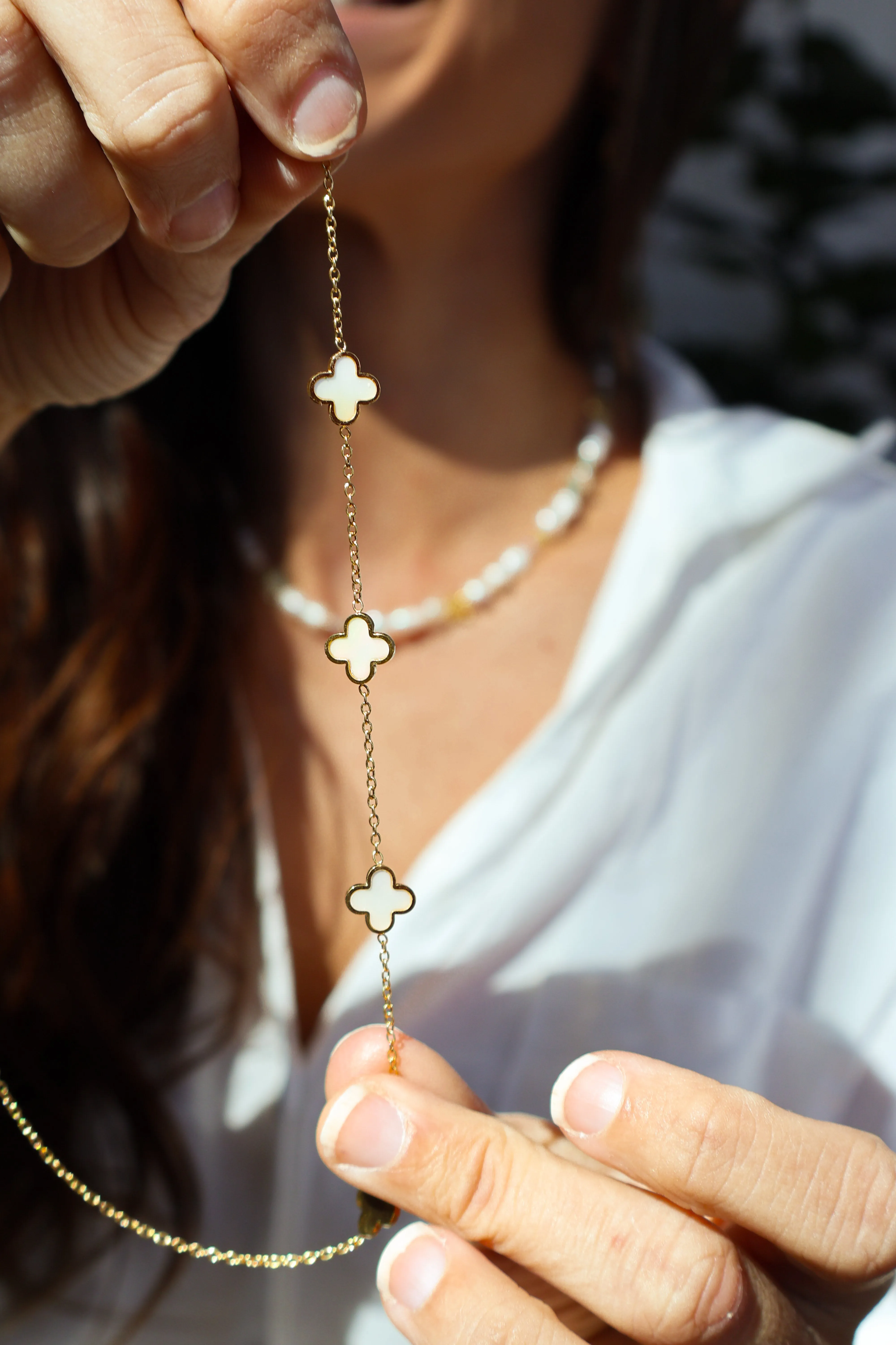 Moonstone Clover Necklace