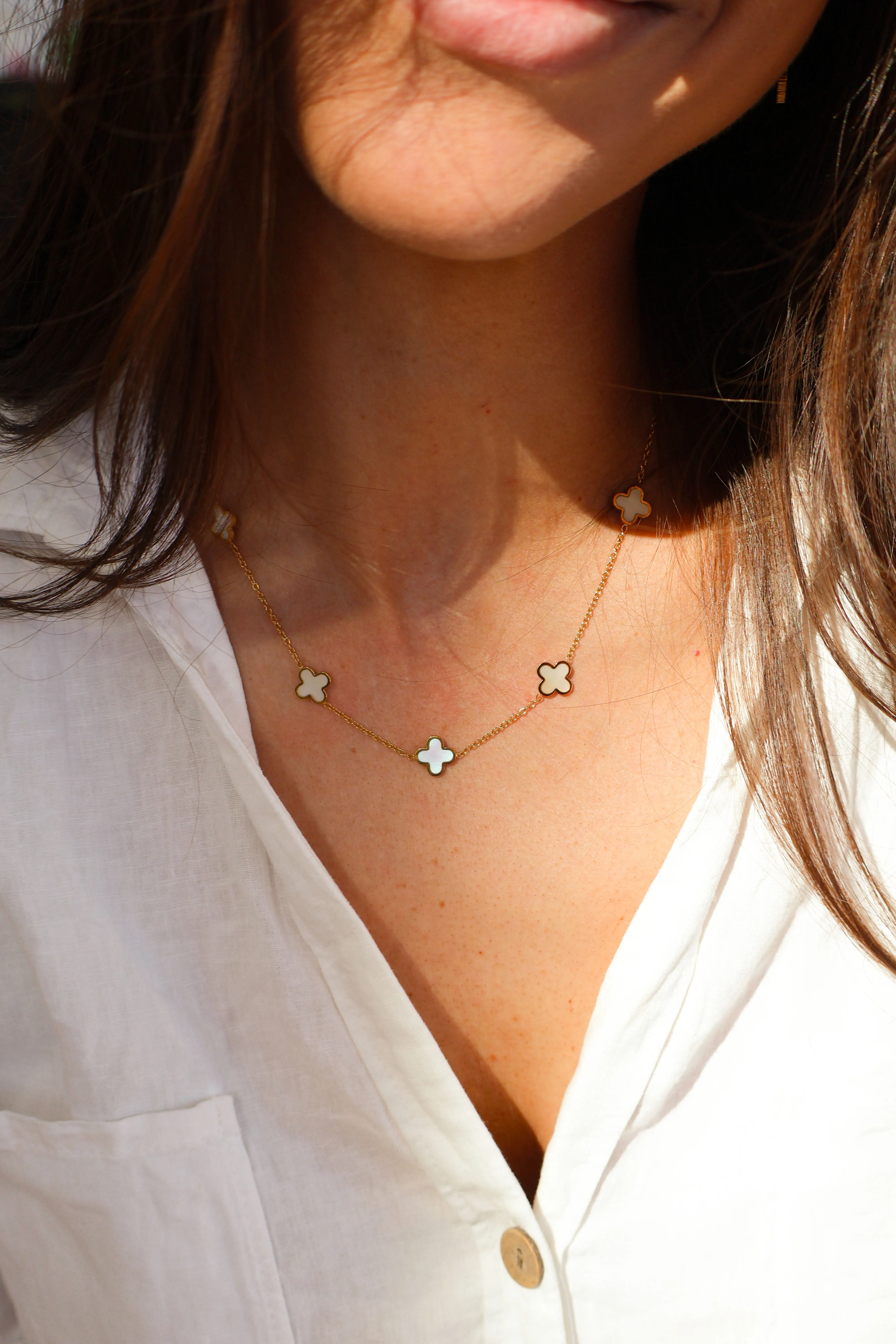 Moonstone Clover Necklace