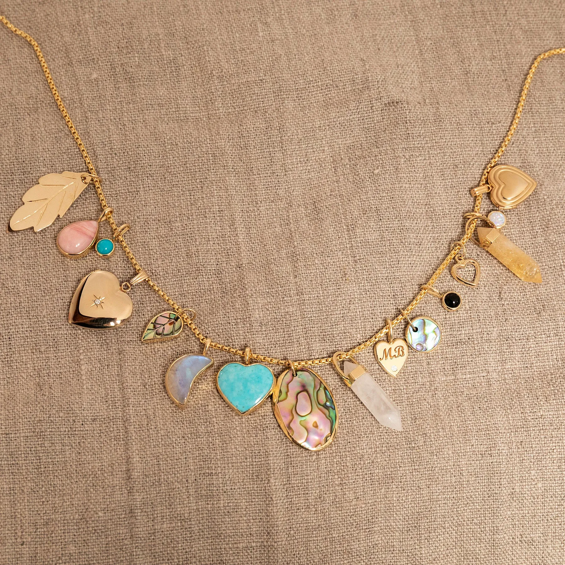 Moonstone Crescent Charm
