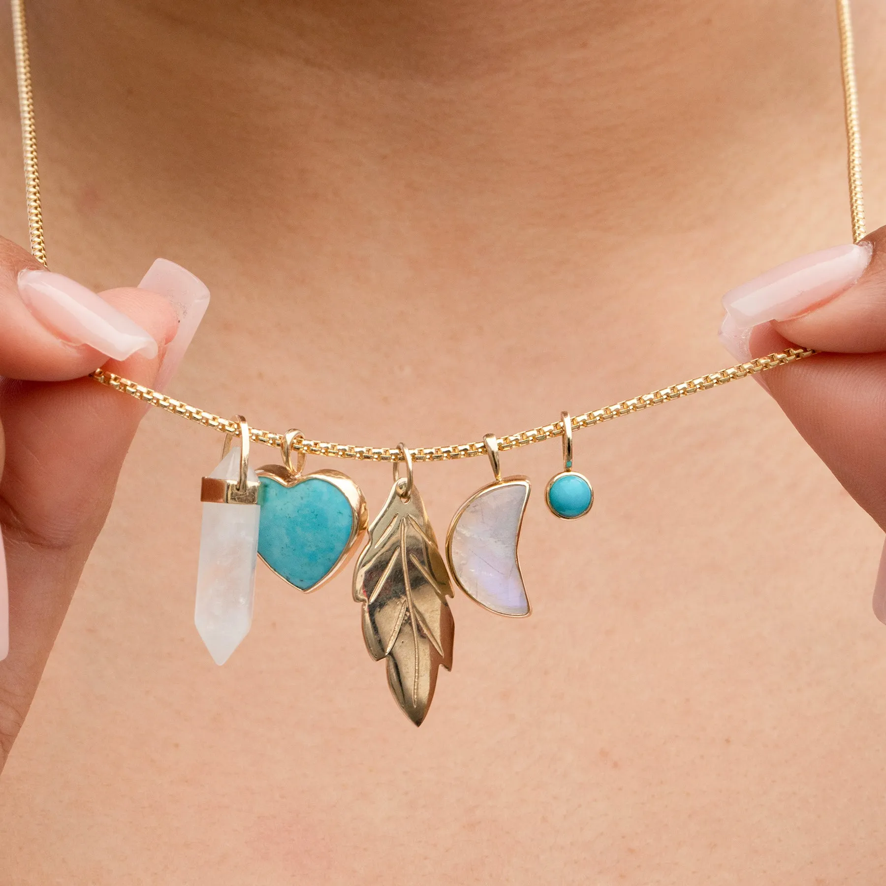 Moonstone Crescent Charm