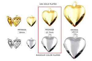 MP3900B Heart Locket 19.5mmx22.7mm CHOOSE COLOR BELOW