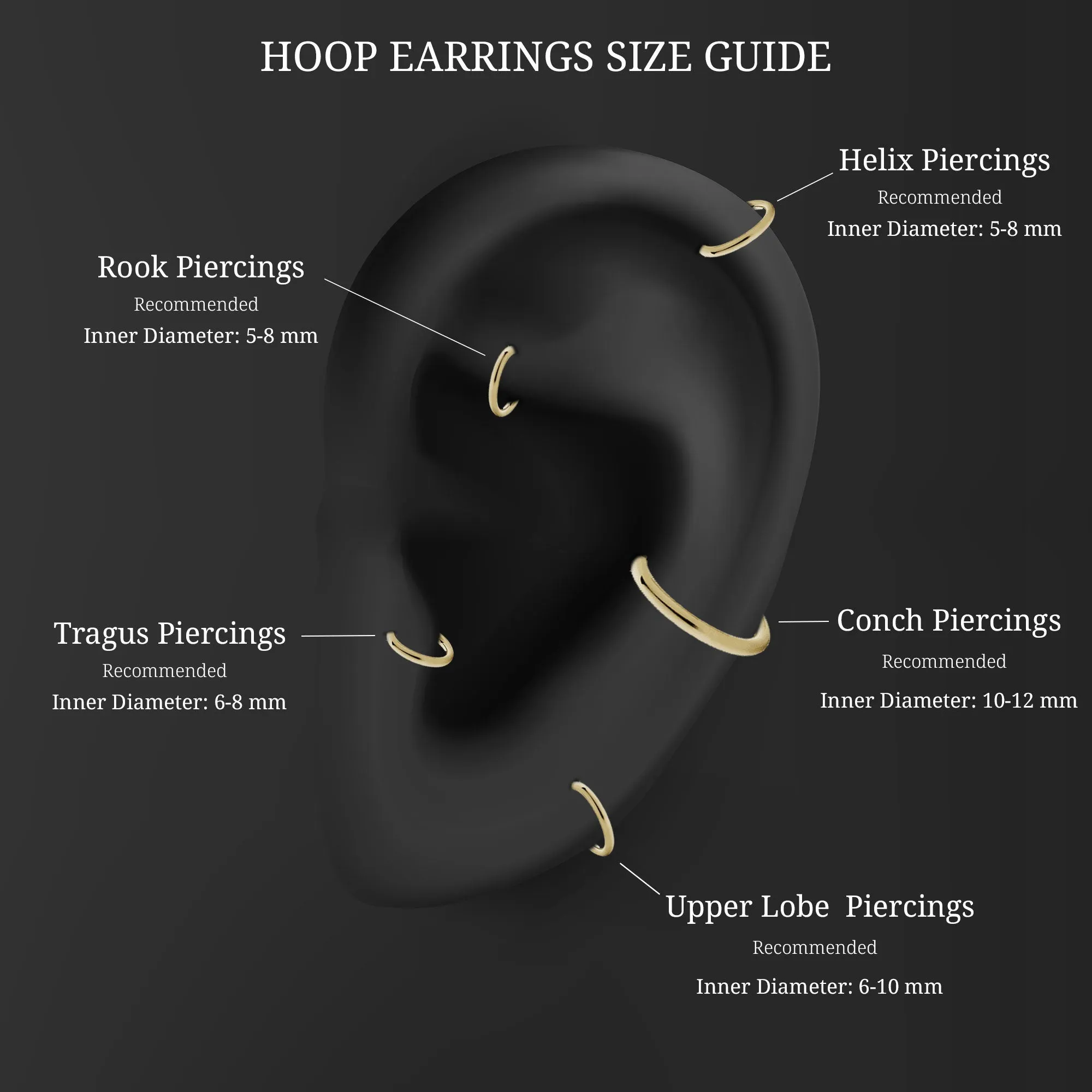 Natural Diamond Moon Dangling Hoop Earring