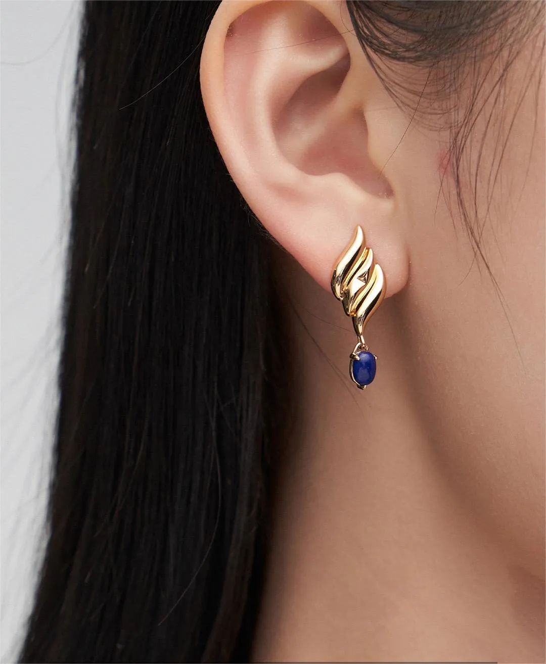 Natural lapis lazuli Asymmetrical Earrings