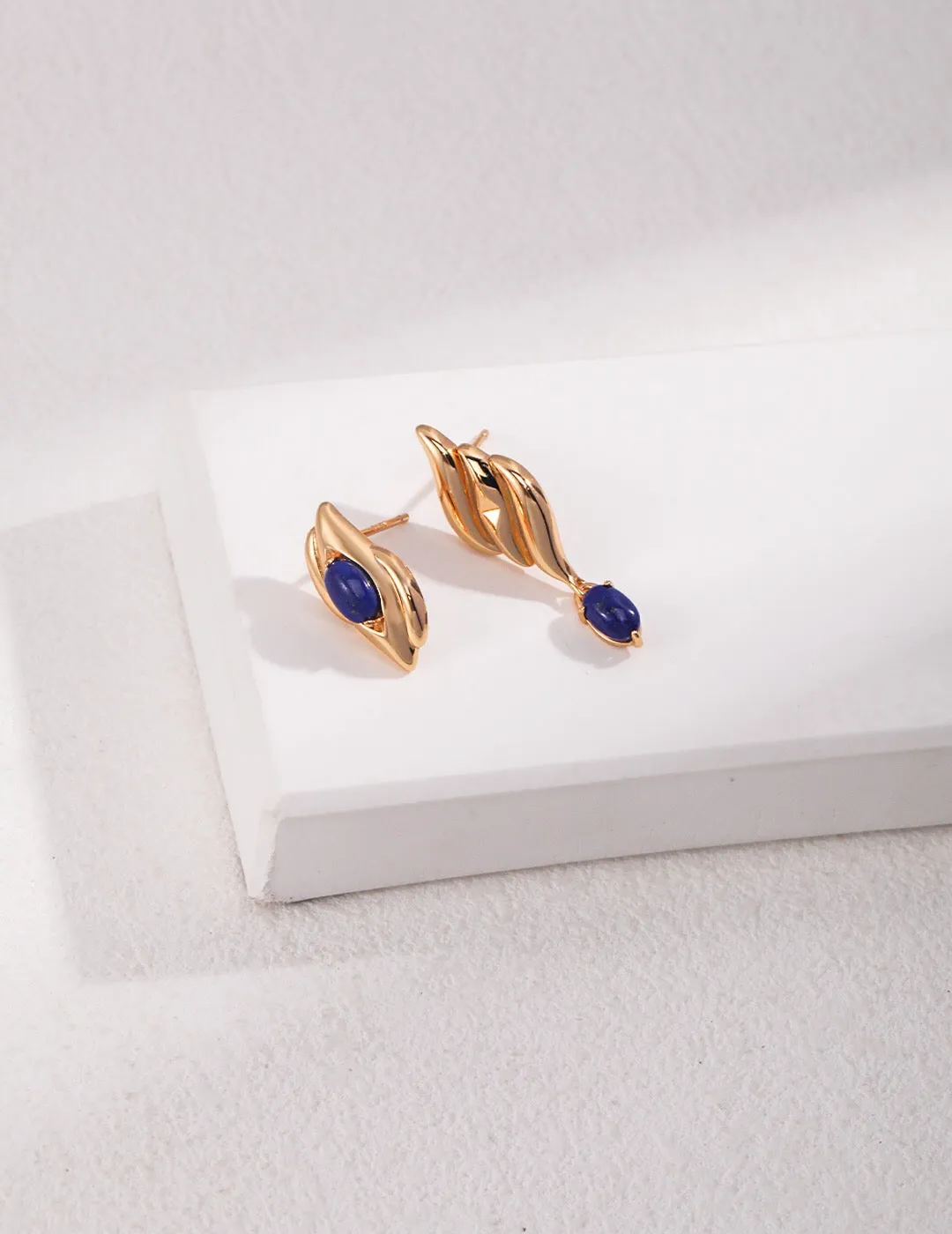 Natural lapis lazuli Asymmetrical Earrings
