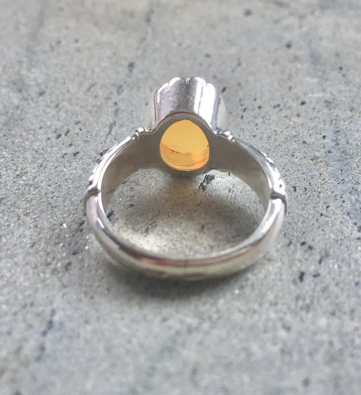Opal Boho Ring - October Birthstone Ring - Solitaire Opal Ring