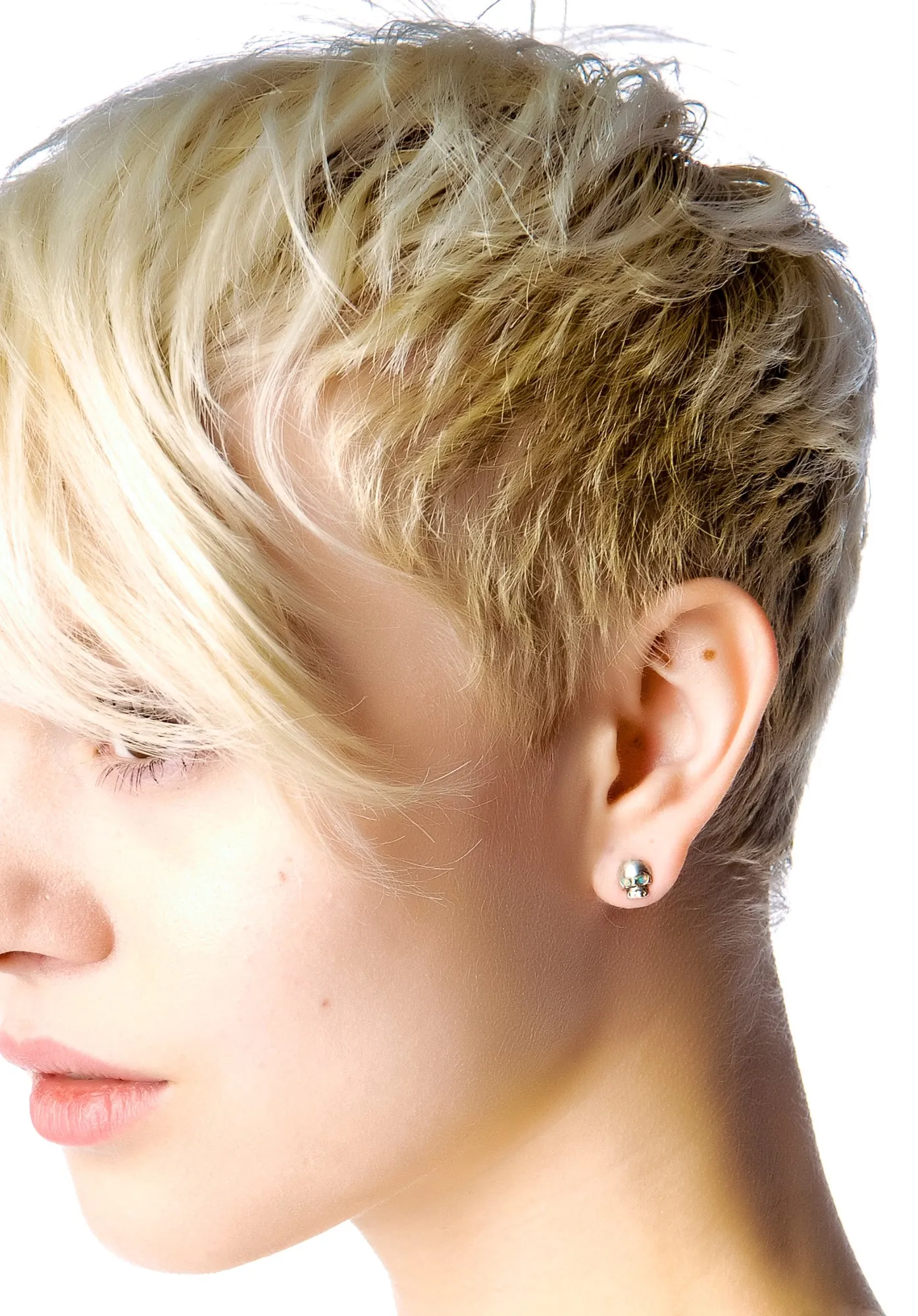 Opal Eyes Mini Skull Earrings