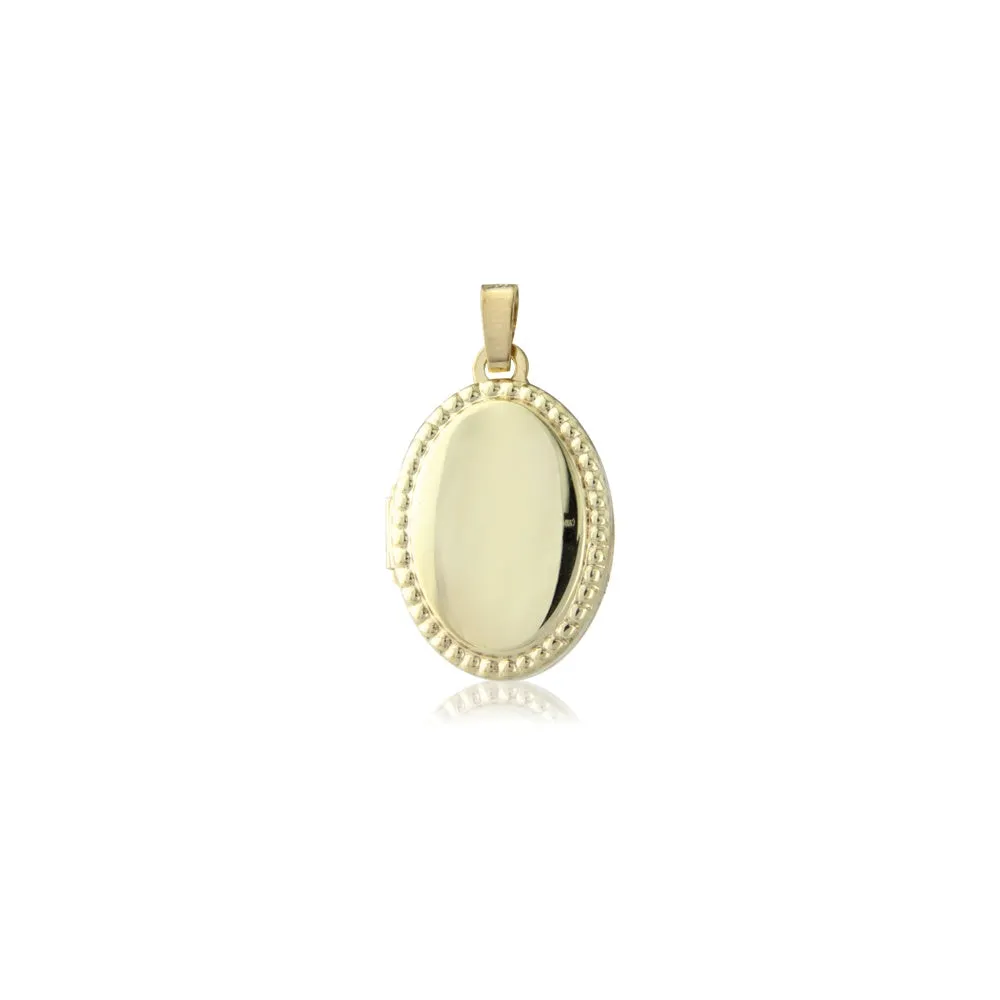 Oval Locket Necklace - 9ct Yellow Gold