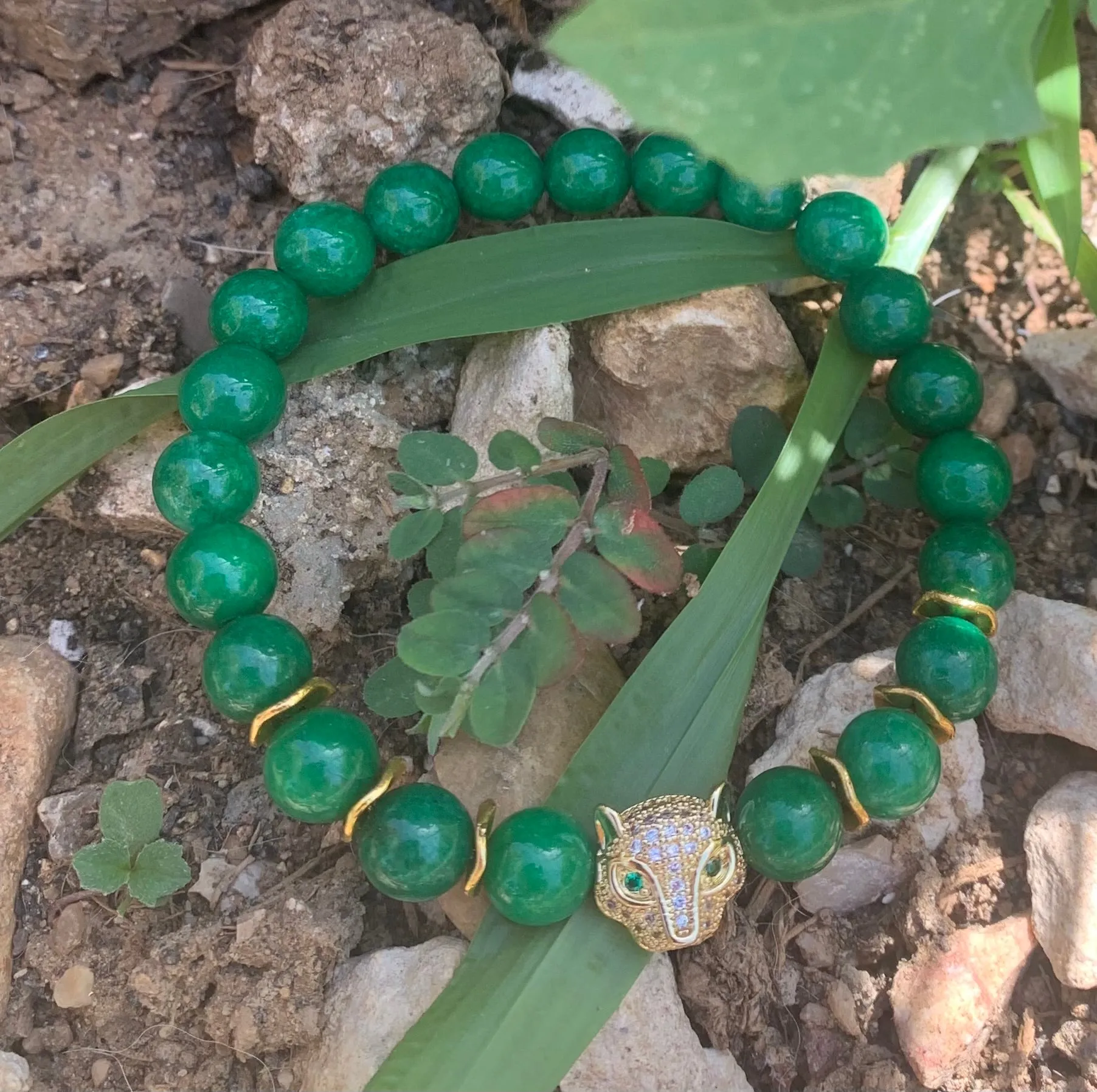 Panther bracelet, crystal, gold and zircon
