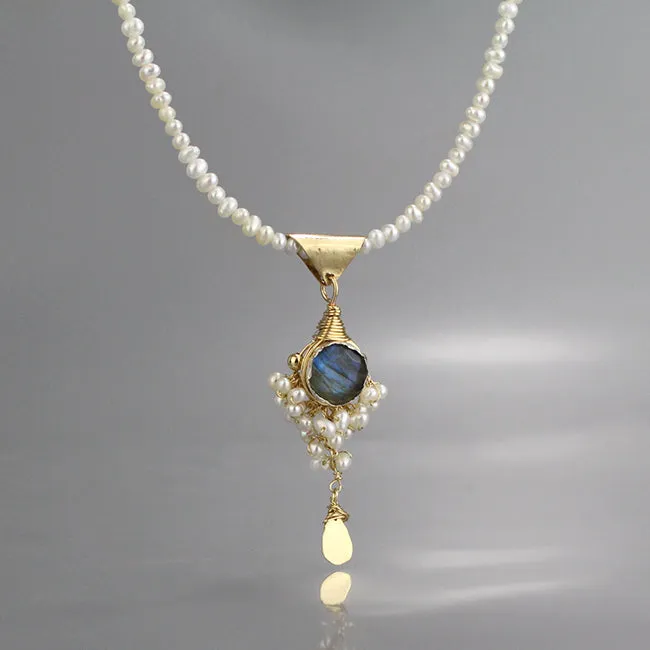 Pearl Labradorite Goddess Necklace