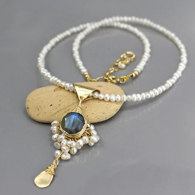 Pearl Labradorite Goddess Necklace