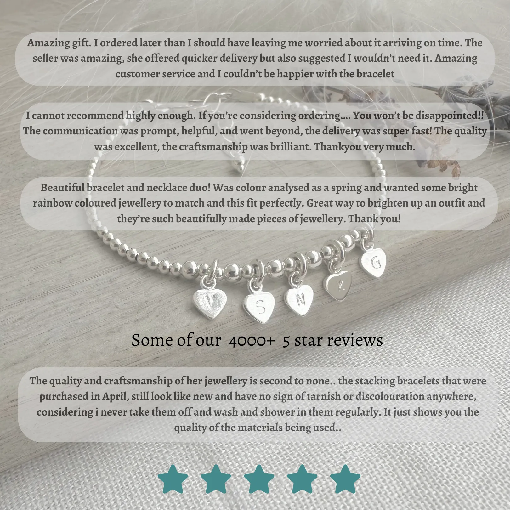 Personalised March Birthstone Bracelet, Dainty Aquamarine Bracelet in Sterling Silver