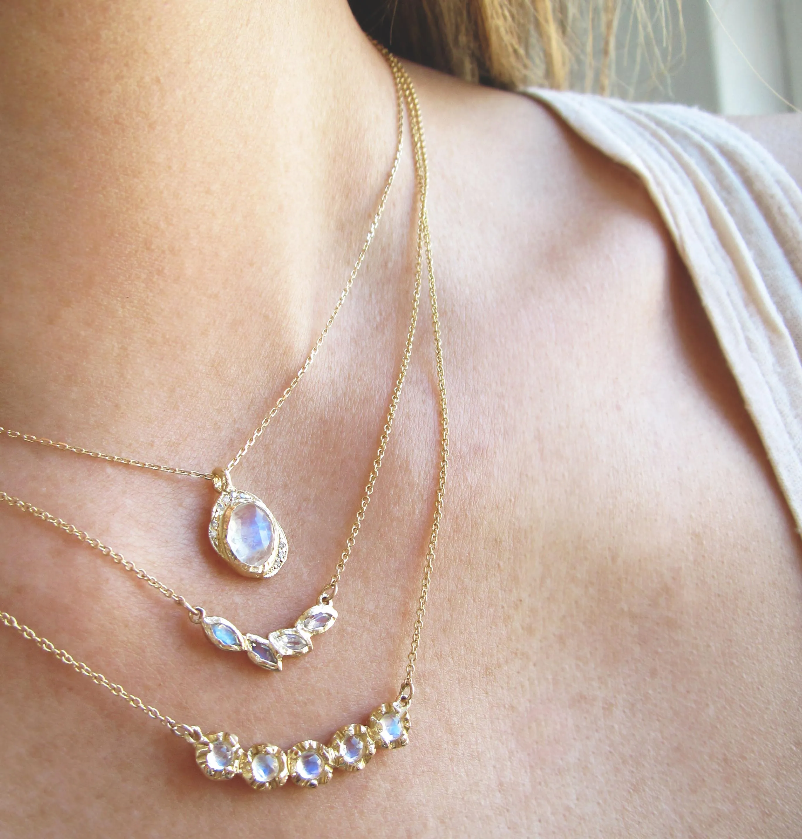 Petal Moonstone Necklace