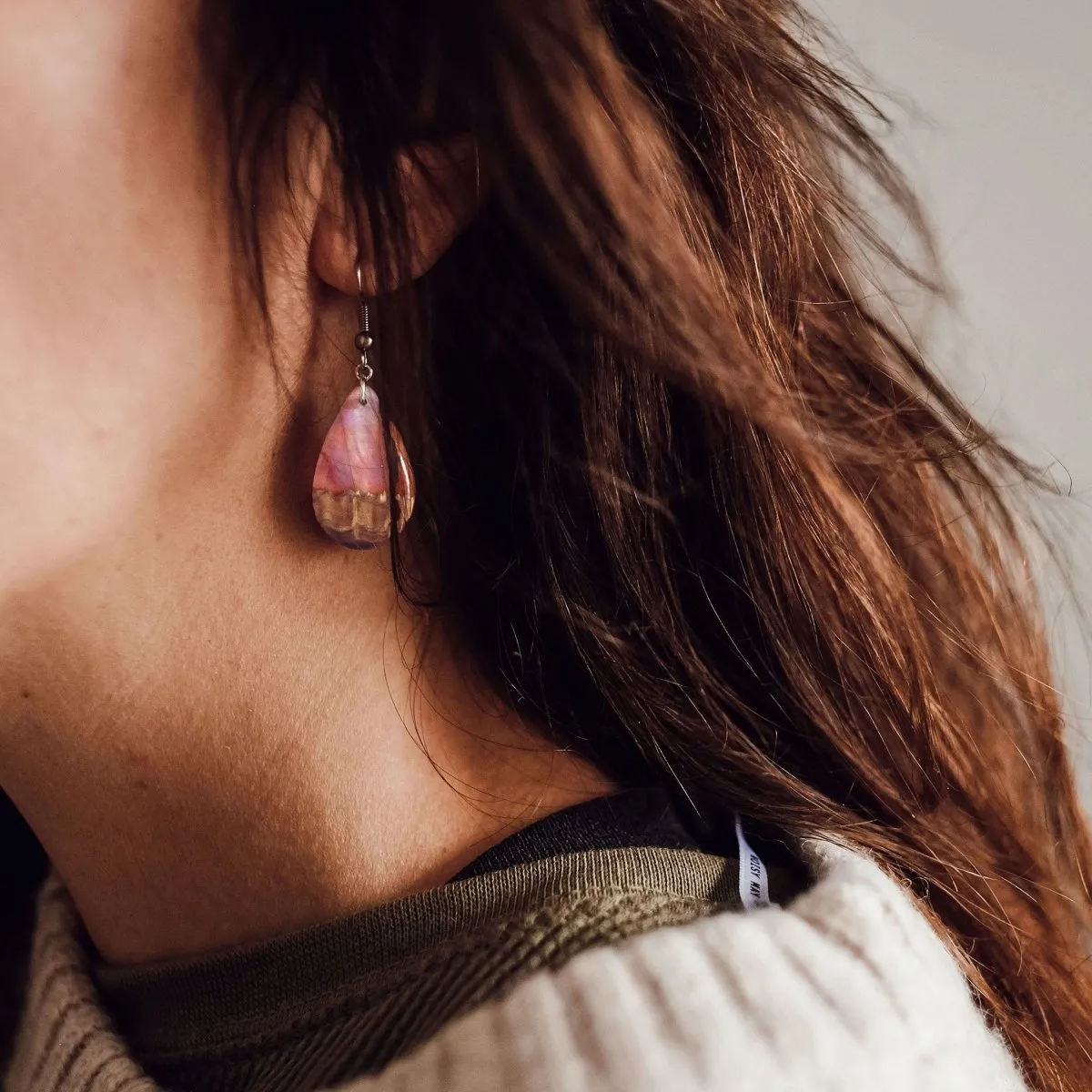 Pink Dream | opal earrings [raindrop]