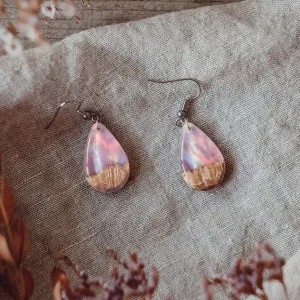 Pink Dream | opal earrings [raindrop]