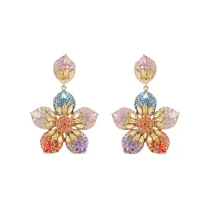 Pre Order:  Flower Zirconia Dangling Earrings