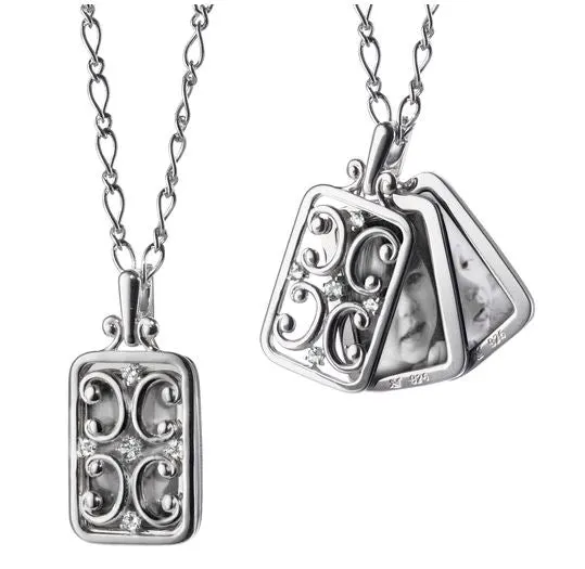 Rectangular Gate Locket with Sapphires