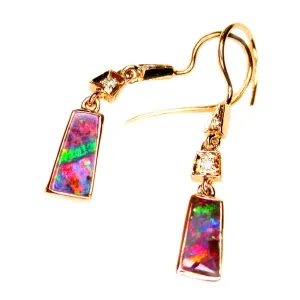 Red Green Boulder Opal Drop Earrings