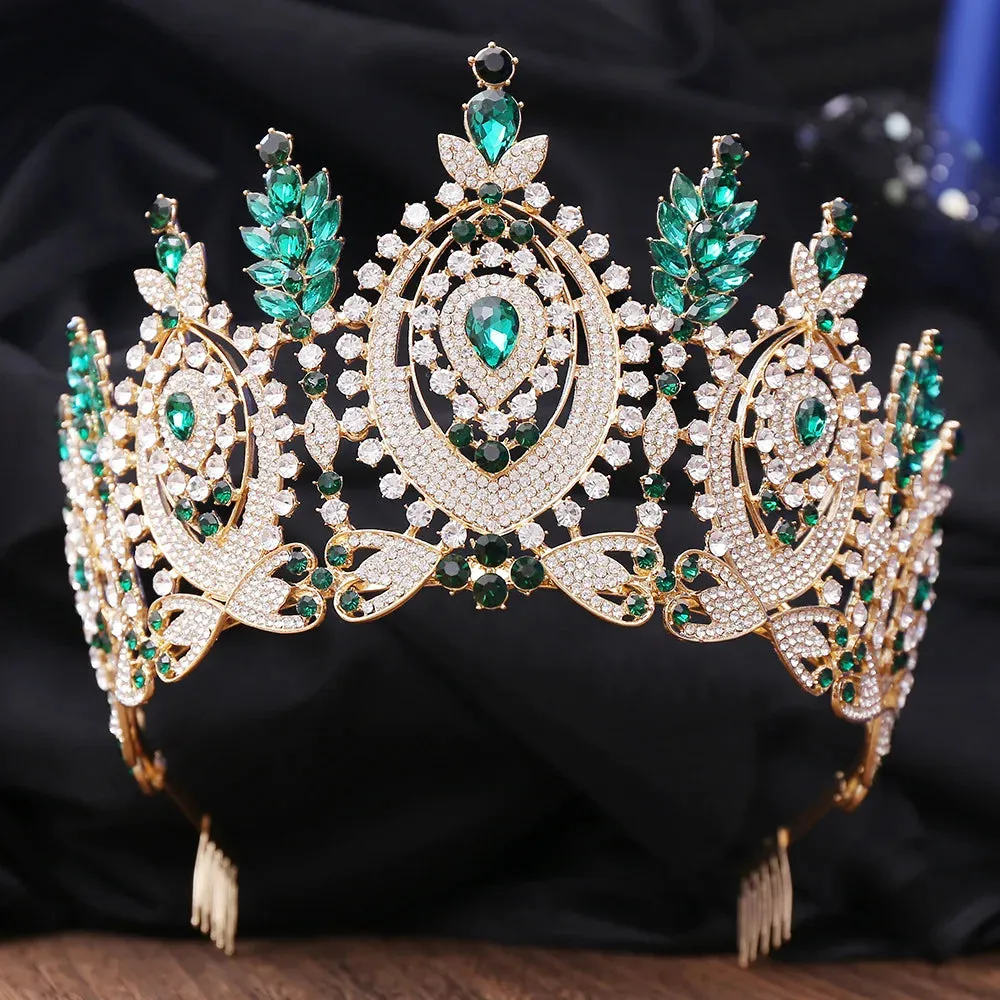 Regal  Hearts Full Crystal Tiara Crown Hair Accessories
