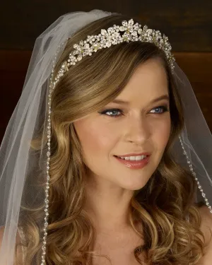 Rhinestone & Pearl Flexible Tiara