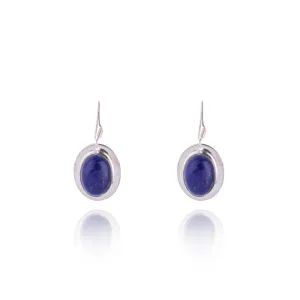 Rita Lapis Earrings, Sterling Silver