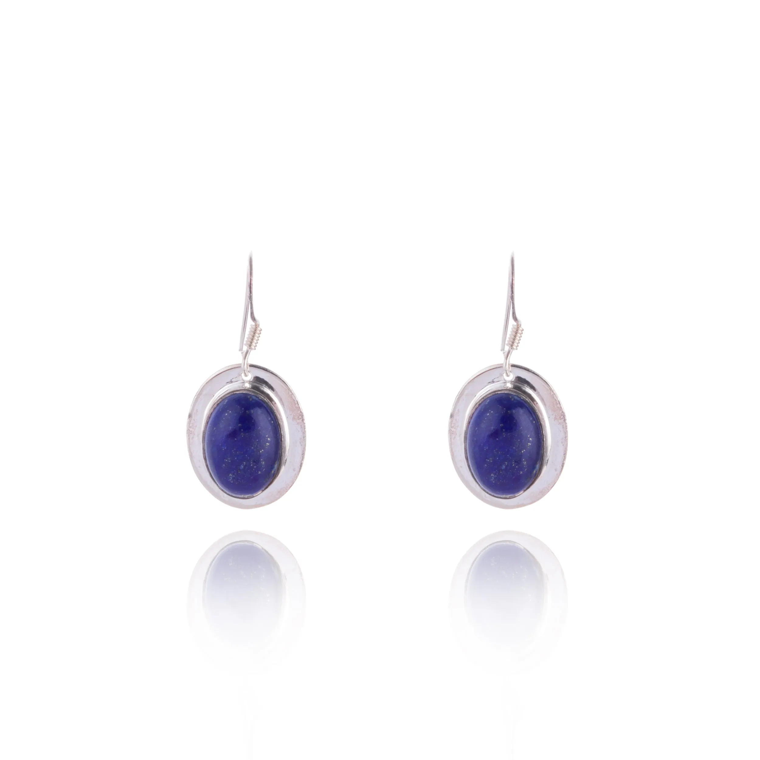 Rita Lapis Earrings, Sterling Silver