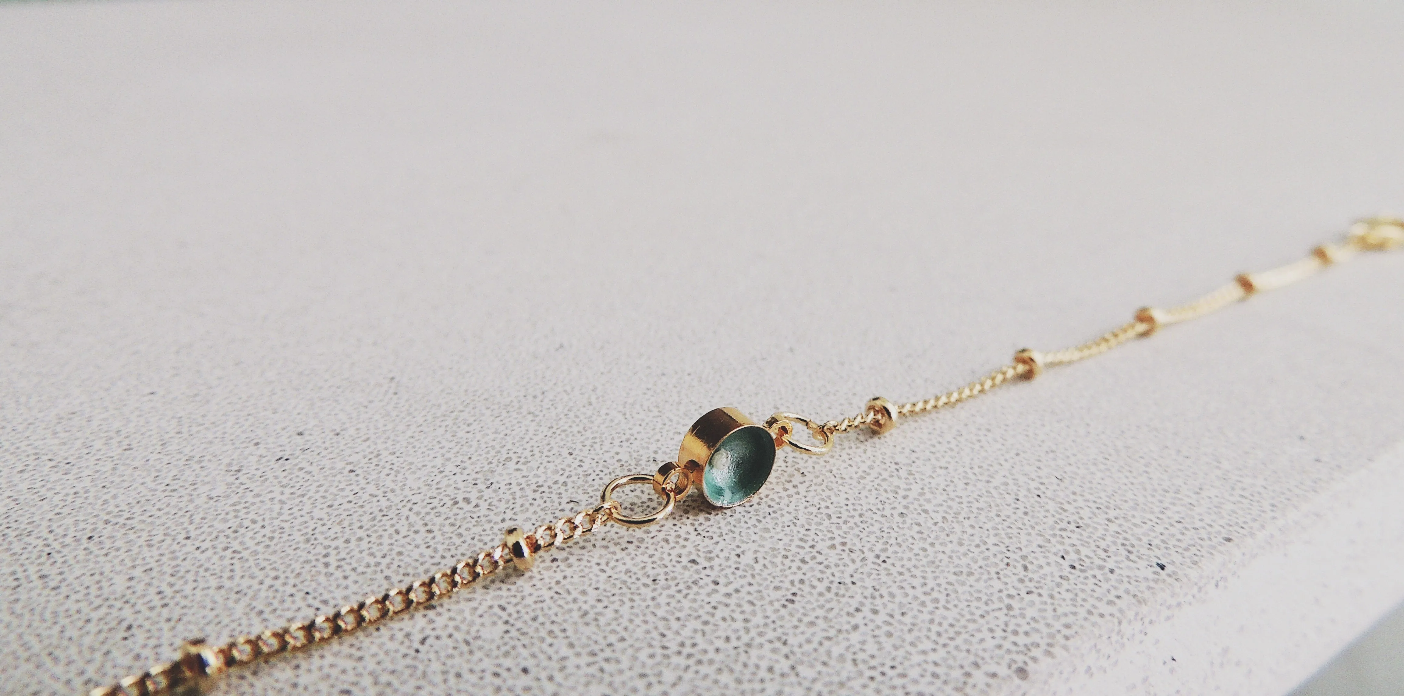 SALE- Enamel Dot Bracelet-Mint