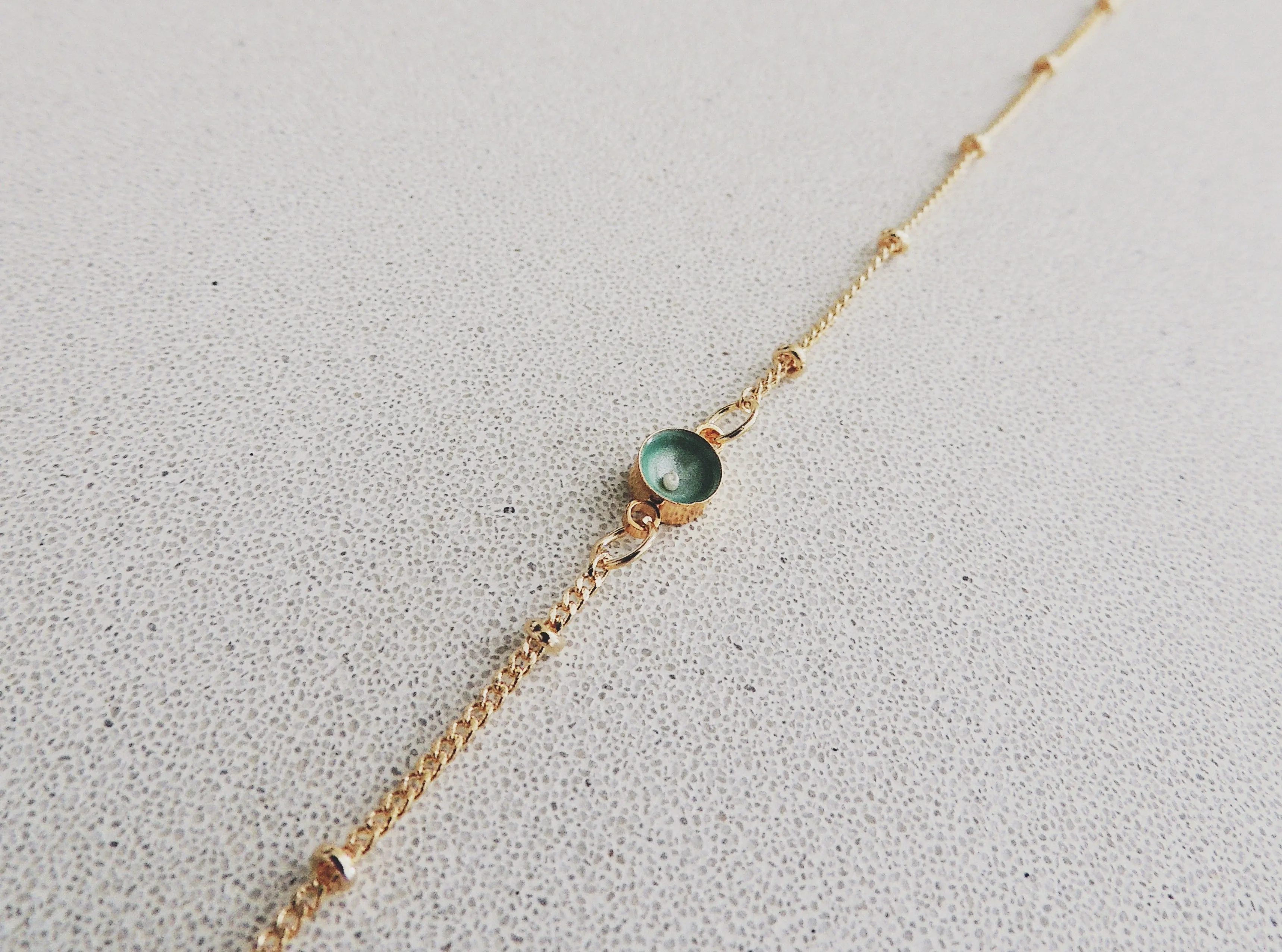 SALE- Enamel Dot Bracelet-Mint