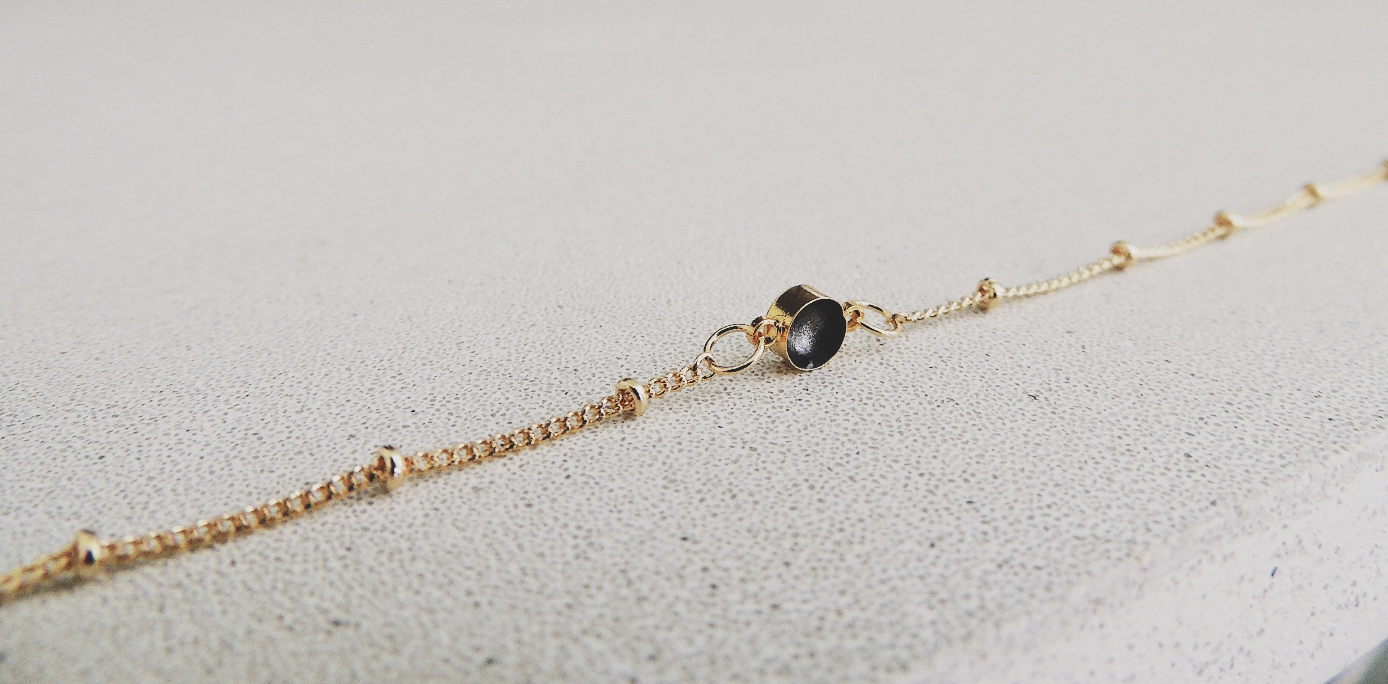SALE- Enamel Dot Bracelet-Onyx