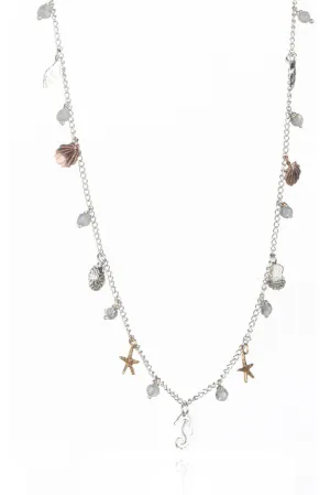 Seashell And Seahorse Charm Necklace