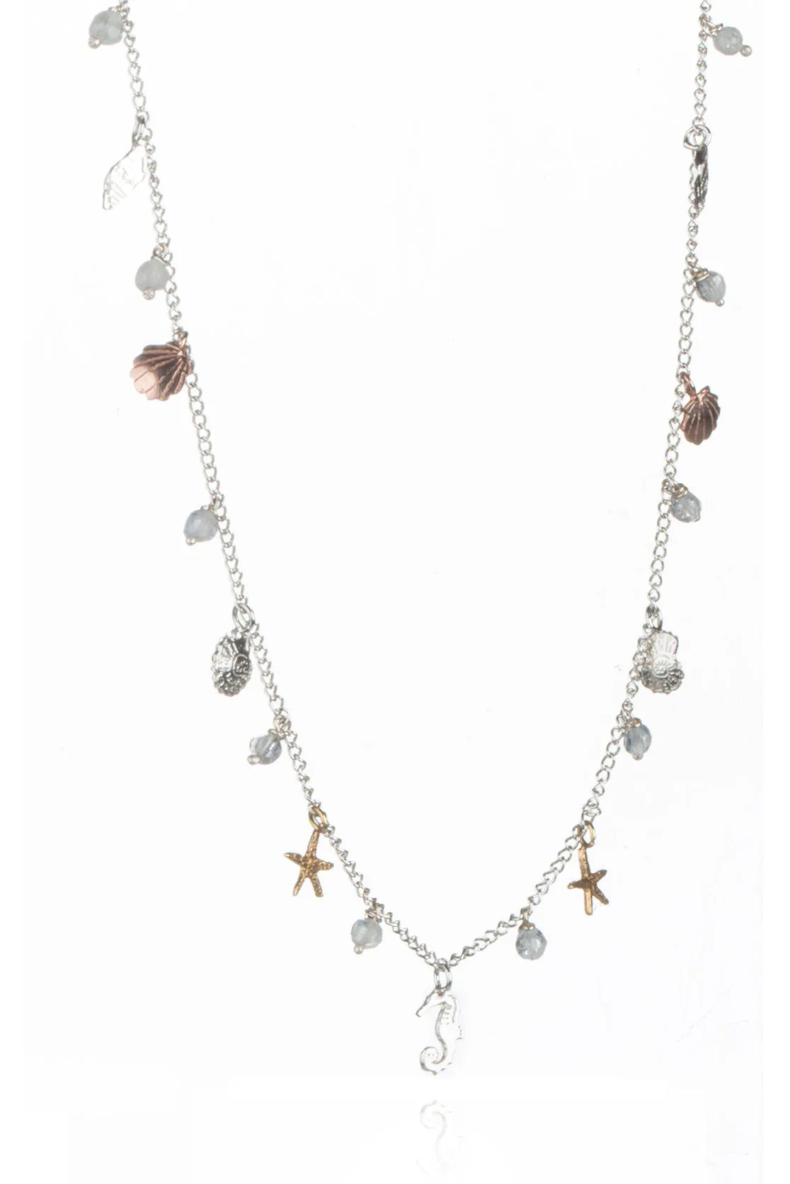 Seashell And Seahorse Charm Necklace