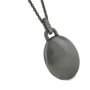 Series 46 | Cherry Blossom Locket 1,  Blackened Silver   Diamonds