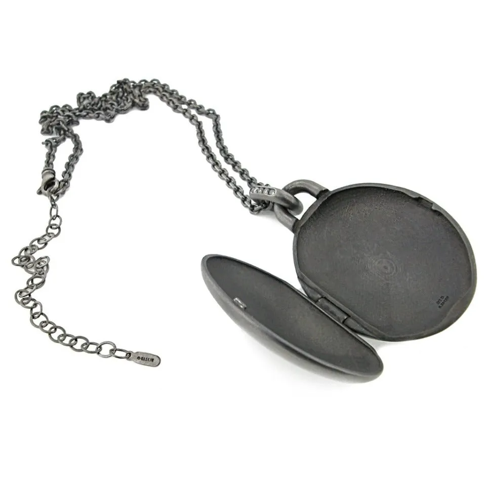 Series 46 | Cherry Blossom Locket 1,  Blackened Silver   Diamonds