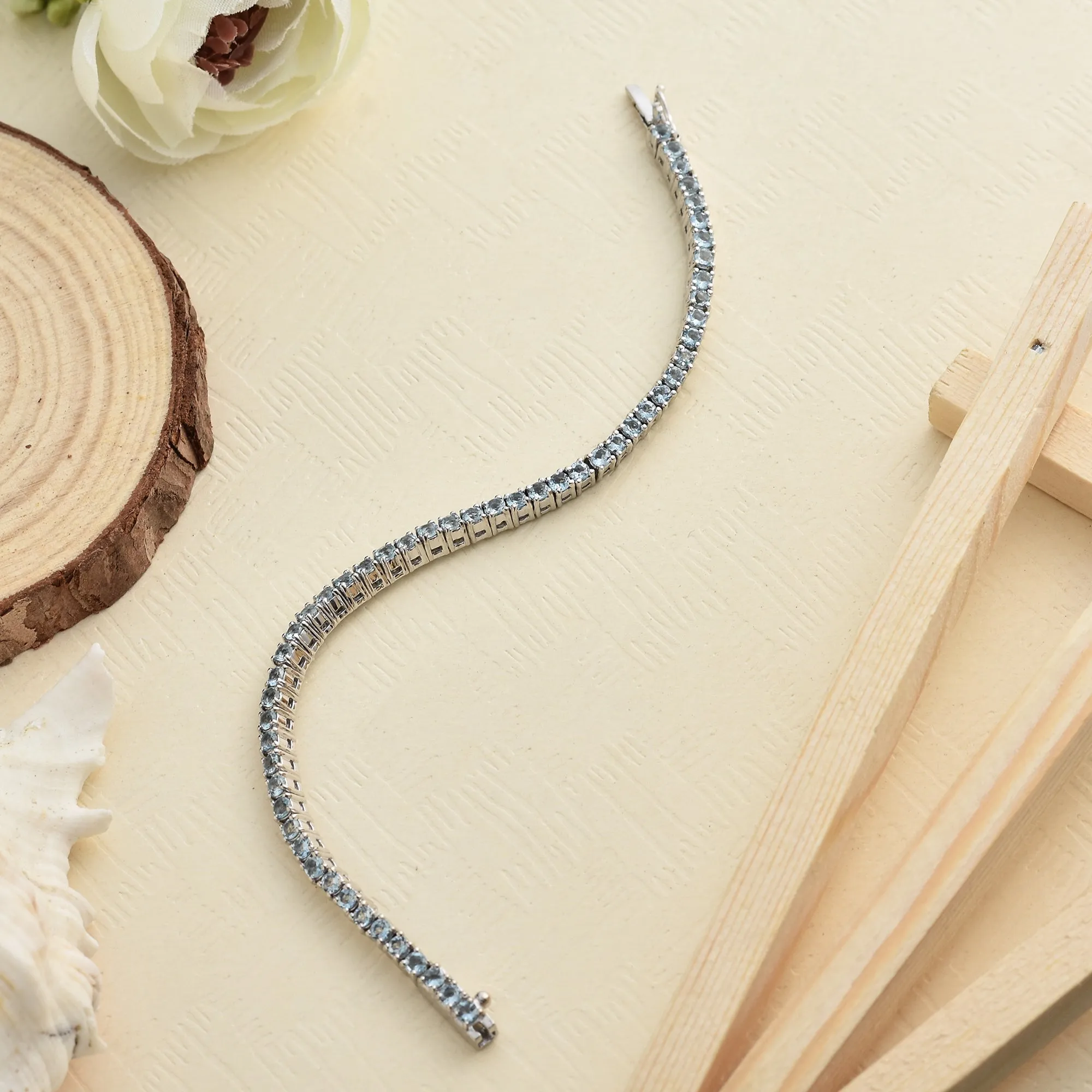 Shimmer Aquamarine Tennis Bracelet