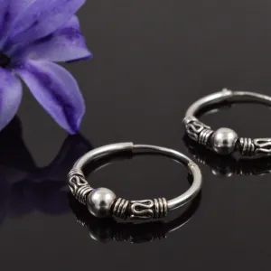 Silver Bali Hoop Earrings 'Suki'