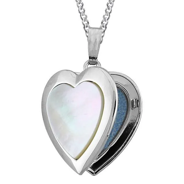 Silver Pearl Heart Locket