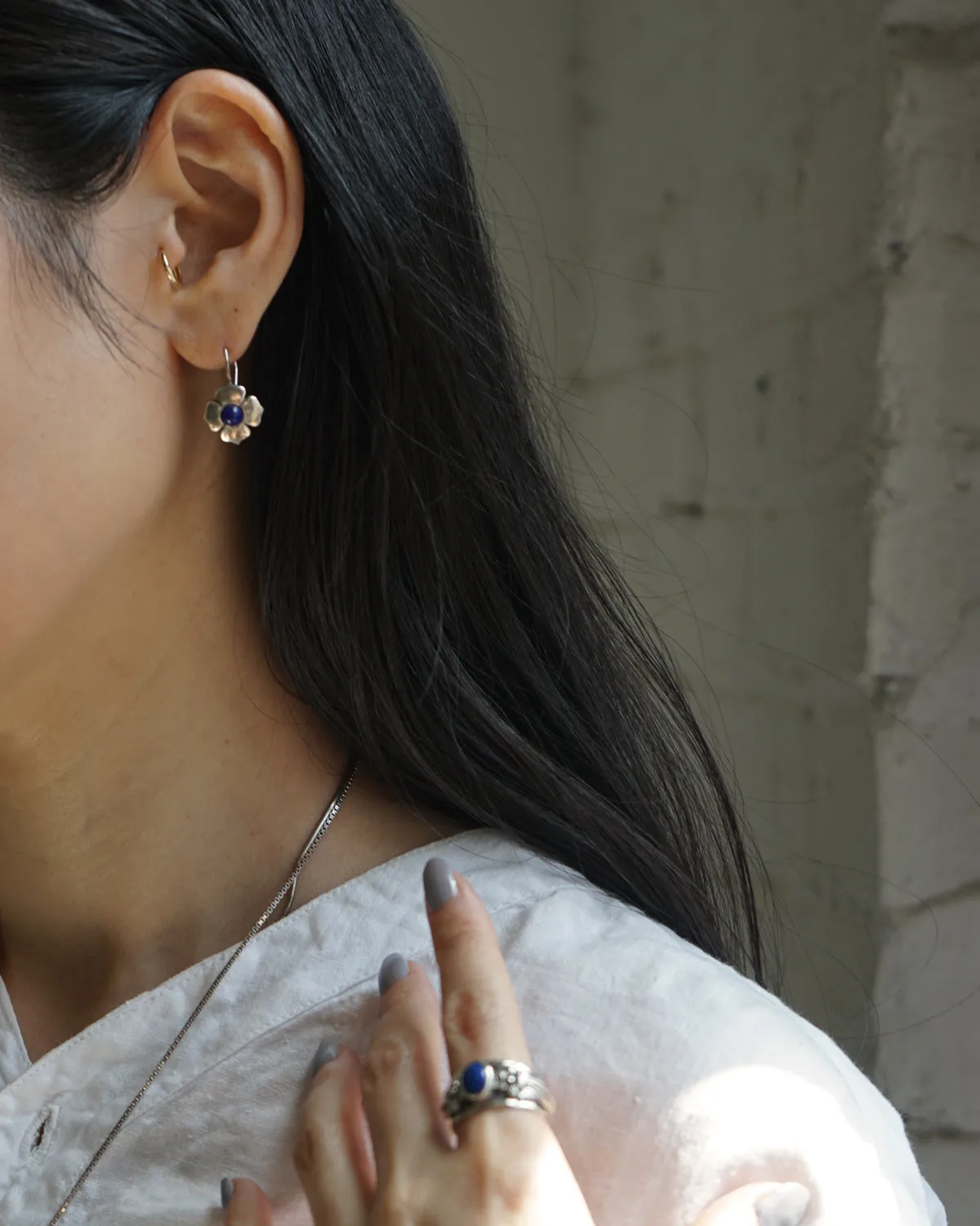Silver x Lapis Lazuli Earrings