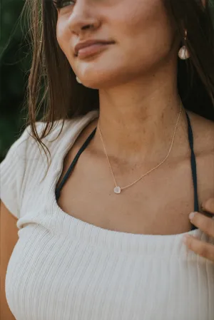 Single Stone Necklace - Moonstone 14K