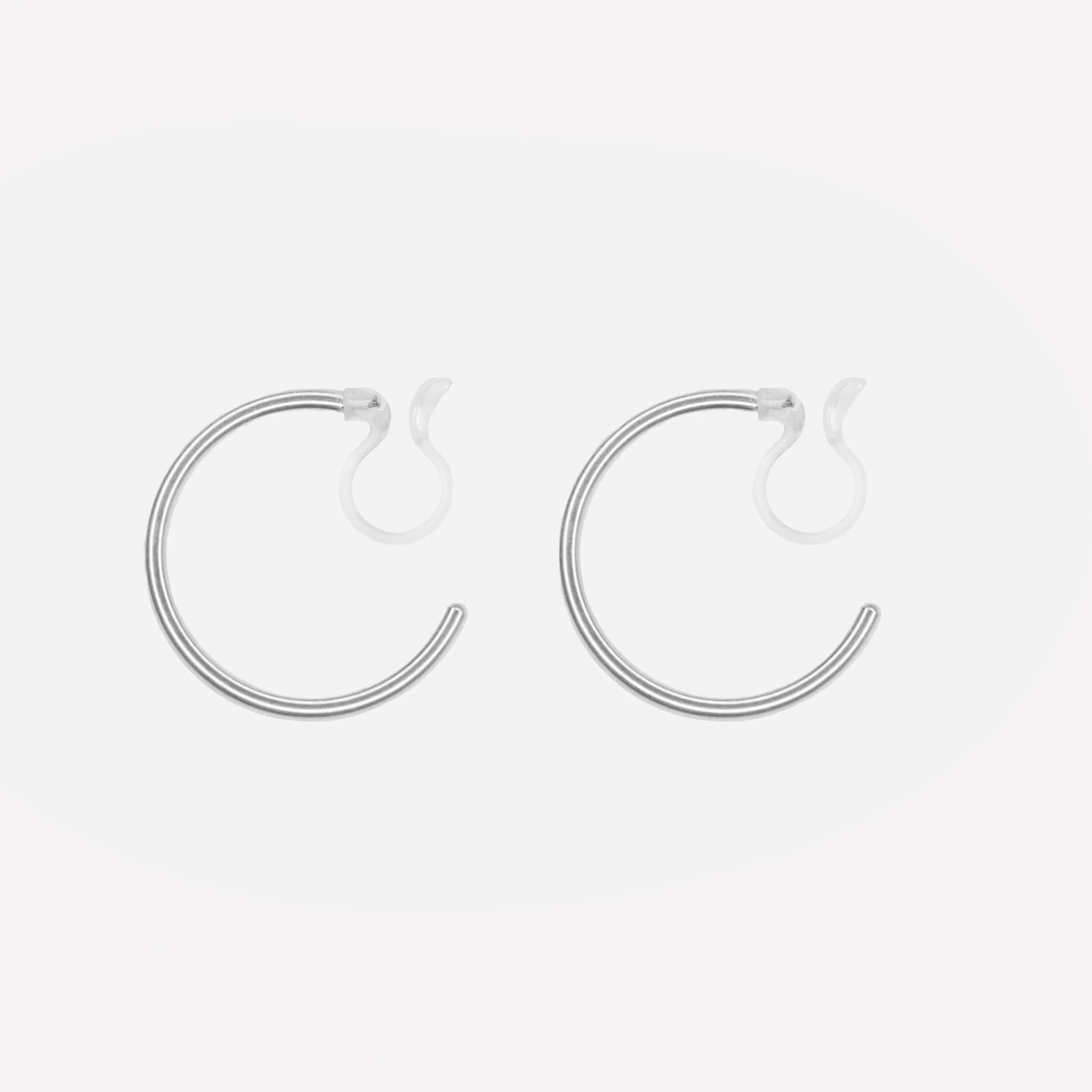 SMALL HOOP CLIP-ON EARRINGS IN SILVER