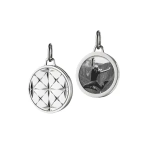Small Round Mosaic Sterling Silver Half Locket
