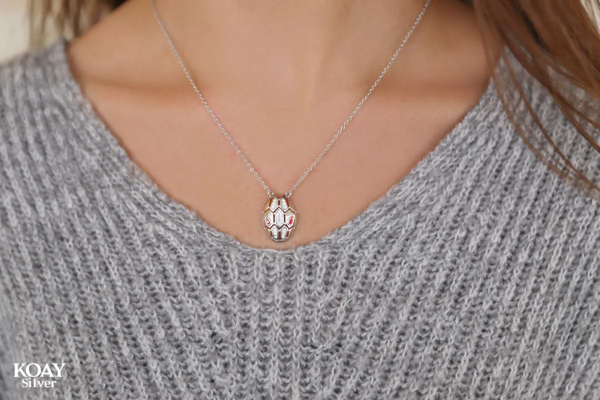 Snake Red Eye Necklace