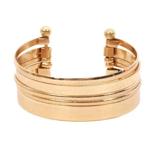 Solid Line Cuff Bracelet - Gold