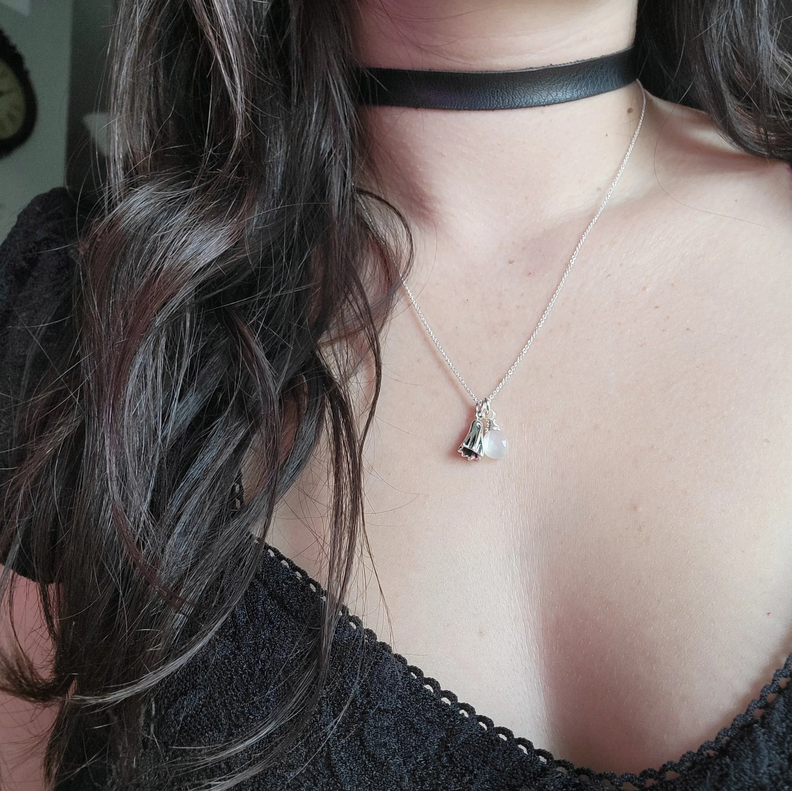 Spirits - White Moonstone Necklace - Sterling Silver