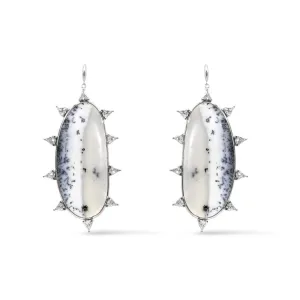 Starburst Dendritic Opal Earrings
