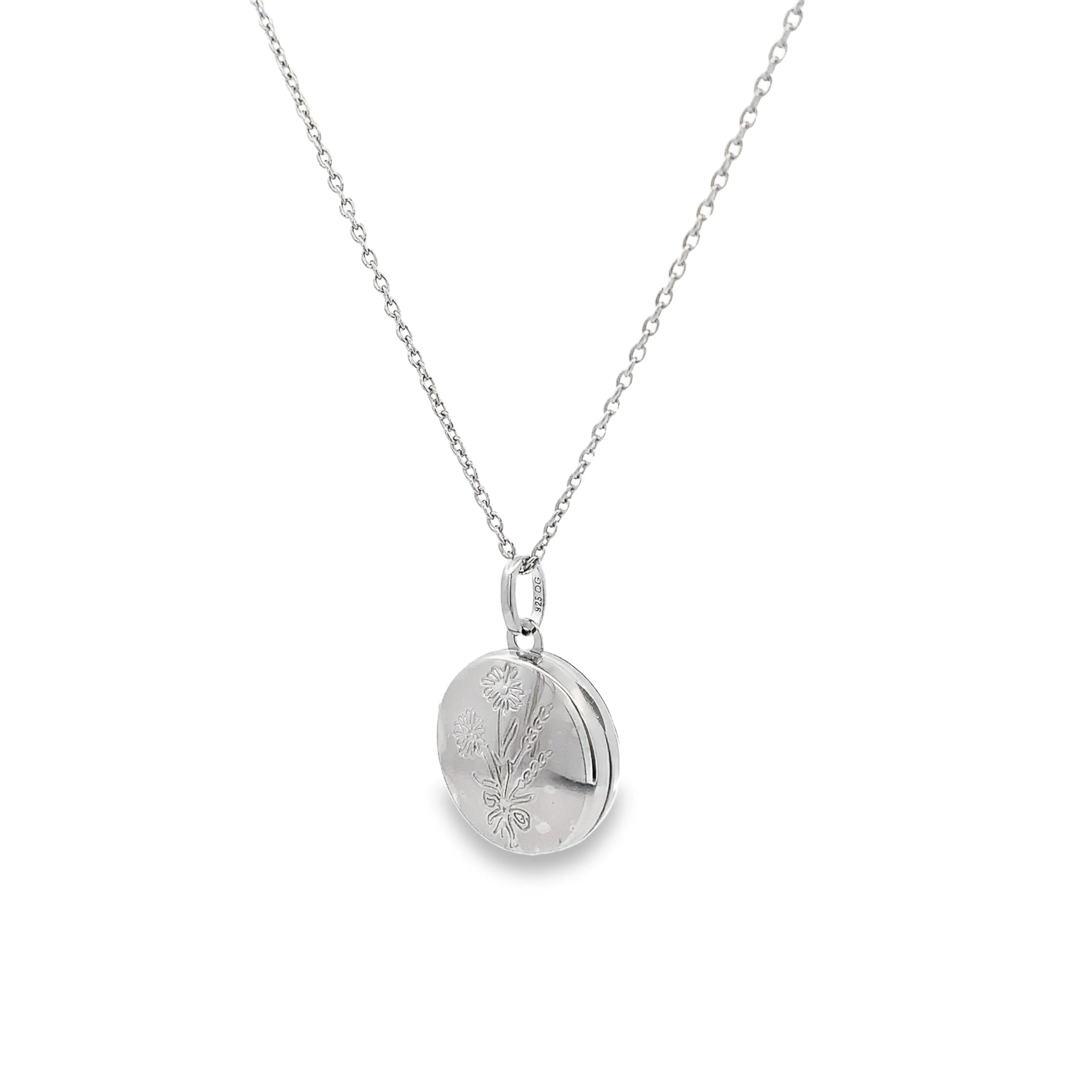Sterling Silver Floral Granddaughter Locket Necklace