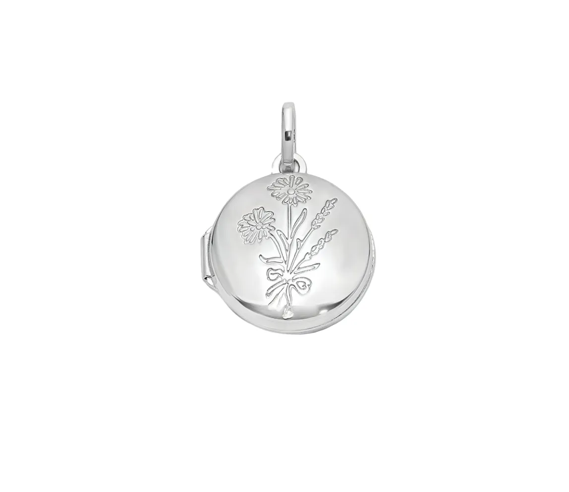 Sterling Silver Floral Granddaughter Locket Necklace