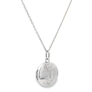 Sterling Silver Floral Granddaughter Locket Necklace