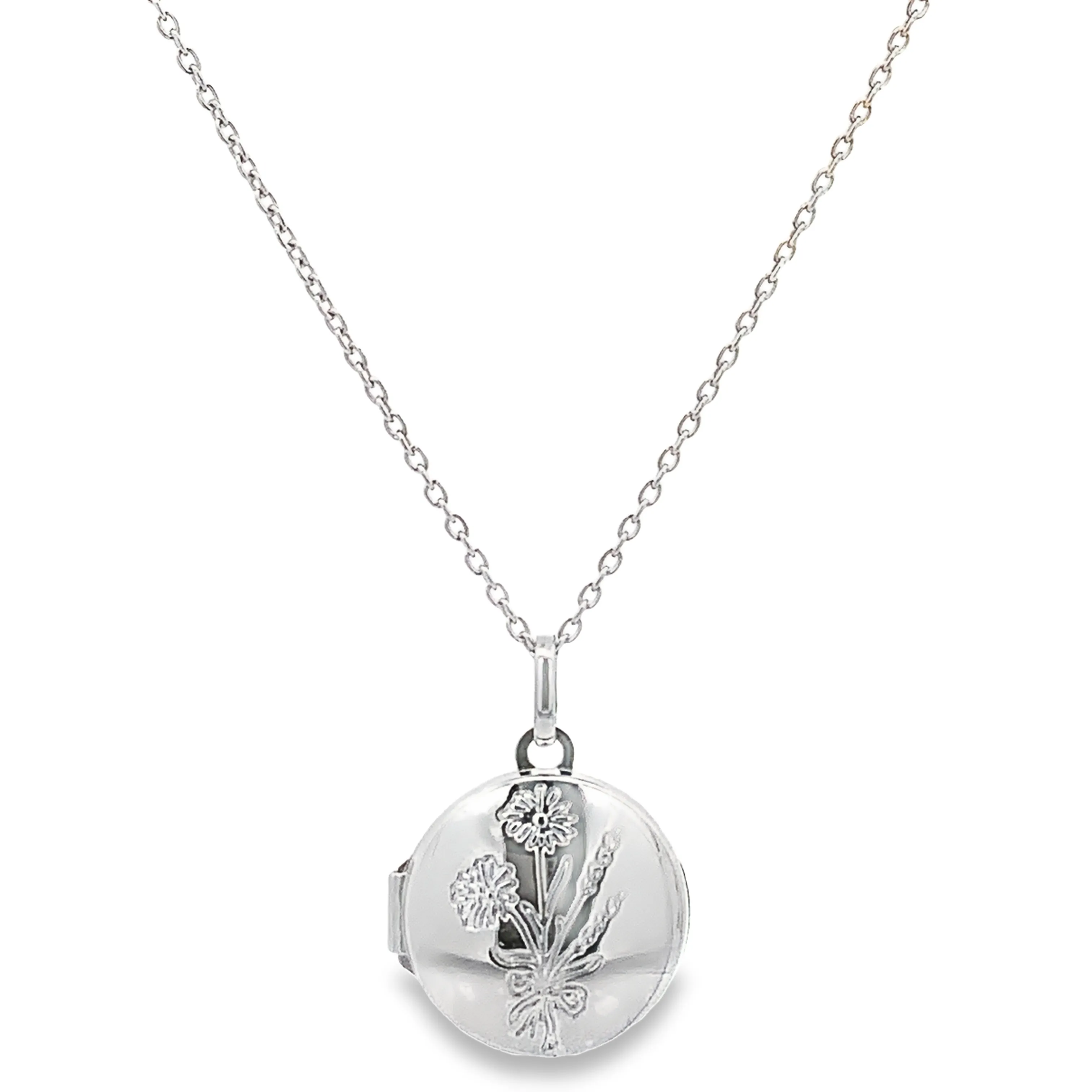 Sterling Silver Floral Granddaughter Locket Necklace